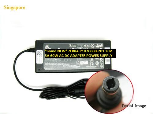 *Brand NEW* 5.5 x 2.5 mm ZEBRA 60W AC DC ADAPTER 20V 3A P1076000-201 POWER SUPPLY